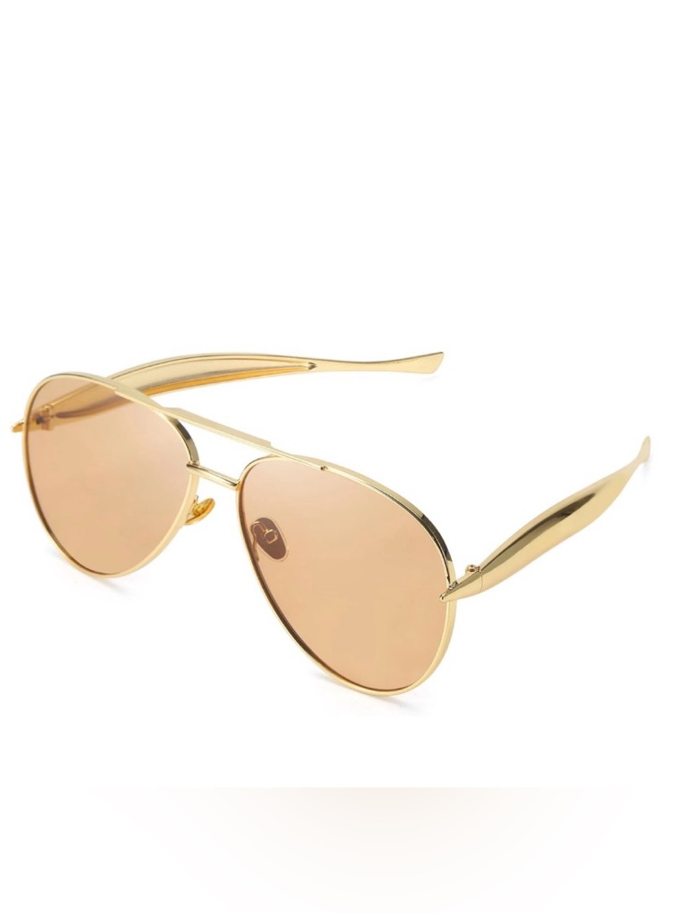 Gold Aviator Sunglasses for Women Men Trendy Designer Metal Sun Glasses